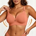 thumbnail image 2 of DDAPJ pyju Womens Wireless Push Up Bras No Underwire T-Shirt Bra Seamless Full Coverage Bras Hide Back Fat Smoothing Everyday Bra Orange 85BC, 2 of 7