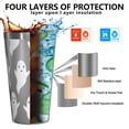 thumbnail image 3 of 16oz Tumblers Gray Halloween White Ghosts Stainless Steel Vacuum Insulated Double Wall Travel Tumbler Cups Mug with Lid and Straw,Cleaning Brush for Coffee,Tea, 3 of 4