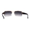 thumbnail image 2 of Old School Rimless Narrow Rectangle 90s Designer Shade Sunglasses Gold Smoke, 2 of 4
