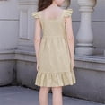 thumbnail image 4 of NAISIBABY Girls Pleated Dresses, Cute Swing Summer Casual Sleeveless Kids Party Princess Sundress Beige 5T, 4 of 6
