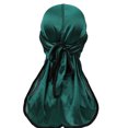 thumbnail image 2 of Tittly Bandanas for Women Head Scarf Fashion Silk Scarf Head Cap Chiffon Muslim Hat Fold Cap Bandana Turbans for Women Army Green One Size, 2 of 2