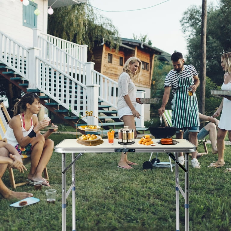 90 x 60 x 70cm Home Use Aluminum Alloy Folding Table White