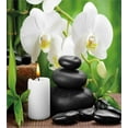thumbnail image 3 of Spa Duvet Cover Set, Hot Massage Stones with Orchid Candles and Magnificent Nature Remedies, Decorative 3 Piece Bedding Set with 2 Pillow Shams, King Size, Black White and Green, by Ambesonne, 3 of 3