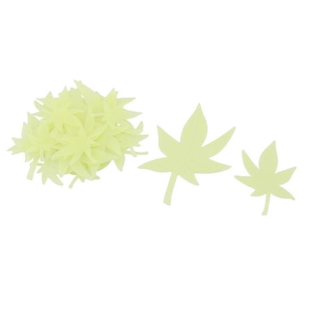 - Family PVC Maple Leaf Shaped Wall Door Mirror Sticker Decal Green Yellow 3 Sets