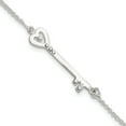 thumbnail image 1 of Sterling Silver Polished Cz Heart Key Bracelet (Width 5.6) (Length 8) - Jbsp, 1 of 5