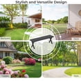 thumbnail image 5 of 54" Metal Outdoor Backless Bench, Heavy-Duty 2-Person Patio Dining Bench with Slatted Seat & X Legs, Outside Bench for Yard, Garden, Porch, 800 LBS Max Load, 5 of 9