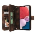 thumbnail image 4 of Dteck for Samsung Galaxy A13 5G Case, Samsung A13 4G Wallet Case for Women Men, Sturdy PU Leather Case Magnetic Flip Zipper Card Holder Wristlet Strap Kickstand Phone Case,Brown, 4 of 6