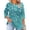 1Navy, variant on Plus Size Women Blouses 3/4 Length Sleeve Tops Crewneck Pleated Casual Tees Shirts