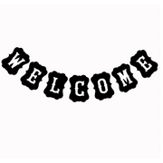 Welcome Banner Sign- Large, Welcome Home Banner | Great for Welcome Baby Banner and Back to School | Vintage Black Welcome Sign for Classroom, Office Party DecorationsC