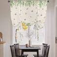 thumbnail image 3 of Farmhouse Botancial Tie Up Curtains for Windows, Adjustable Balloon Window Shades, Pastoral Daisy Leaves Rustic Burlap Kitchen Window Treatments Farmhouse Short Curtains with Rod Pocket 42"x45", 3 of 8