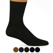 3 Pairs Mens Classic Dress Socks Calf Casual Fashion Crew Solid Multicolor 10-13