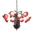 thumbnail image 5 of Meyda Tiffany 130935 Pink/White Tiffany Pond Lily 12 Light 24" Wide Chandelier -, 5 of 7