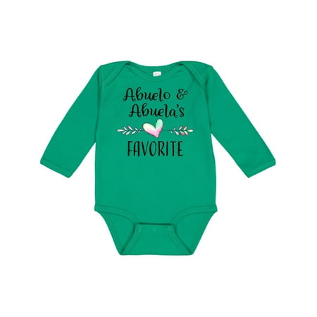 

Inktastic Abuelo and Abuelas Favorite- Heart Grandchild Gift Baby Boy or Baby Girl Long Sleeve Bodysuit