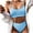 Sky Blue, variant on WMTBSRSW Women 2 Piece Bikini Set High Waisted Swimsuit 2025 Summer Beach Sleeveless Crop Tank Tops Bikini Sets Solid Ribbed Cheeky Bathing Suit