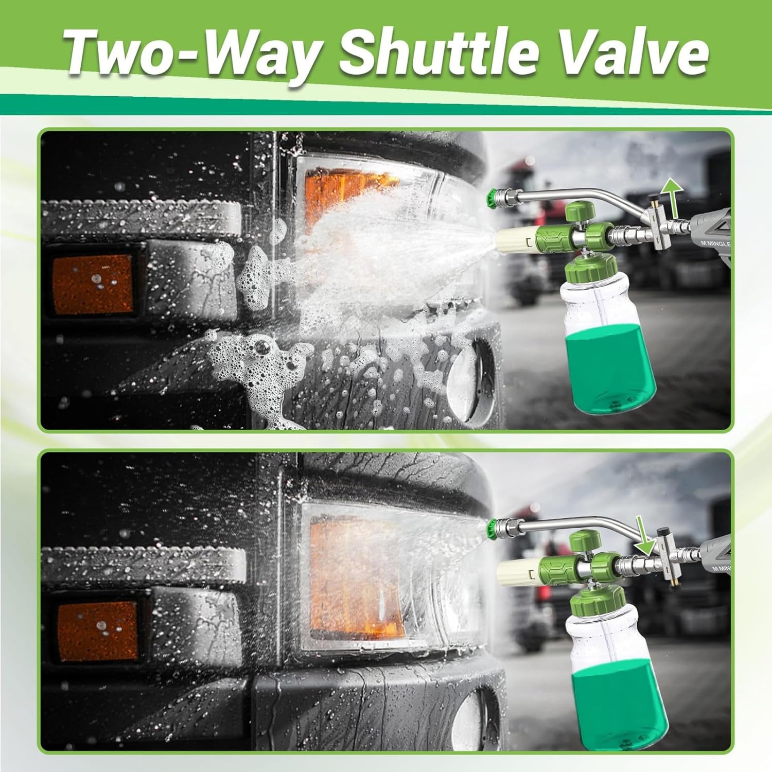 2-In-1 High-Pressure Car Washer Nozzle Accessories, Dual-Head Foam Sprayer For Car Washing, Pressure Washer Foam Cannon For Soap Cannon, For Clear Car, Swimming Pool, Patio, Toilet (Style B)