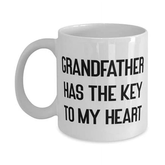 Grandfather Has The Key To My Heart Grandfather 11oz Mug, New Grandfather, Cup F Big Paw