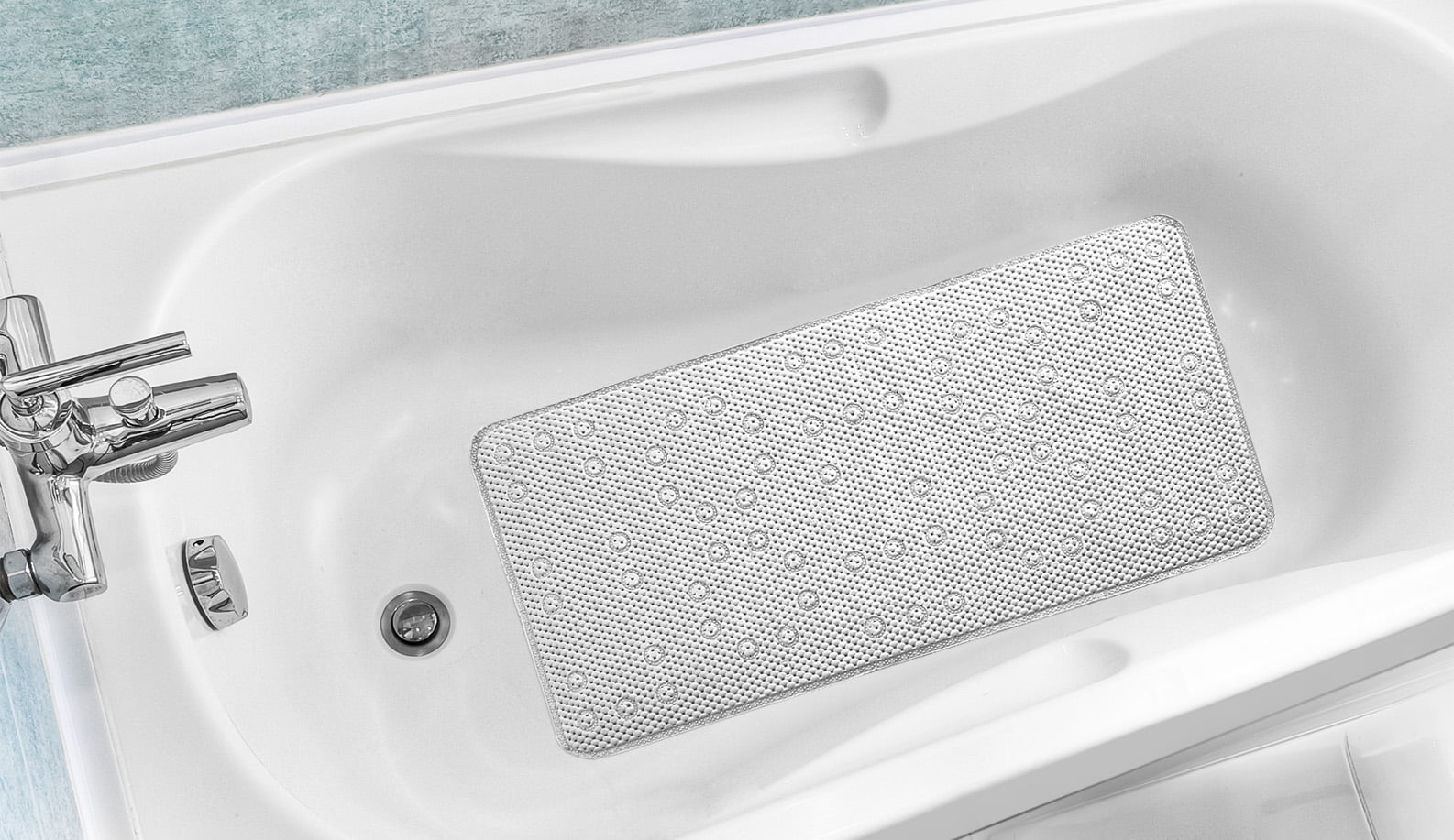 Antibacterial Cushioned Waffle Non slip PVC Foam Bath Tub Mat 