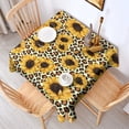 thumbnail image 2 of Leopard Sunflower Pattern Square Tablecloth,Waterproof Square Table Cover,Wipeable Spillproof Washable Table Cover for Home Kitchen Party Decor 42"X42"(107x107cm), 2 of 6