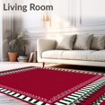 thumbnail image 2 of ODIKA 5'x7' Machine Washable Non-Slip Area Rug, Joyful Striped Yuletide Base Covering High Traffic Rug, Red, 629759, 2 of 7