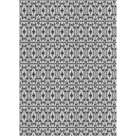 Ahgly Company Indoor Rectangle Patterned Light Black Novelty Area Rugs, Swatch Sample