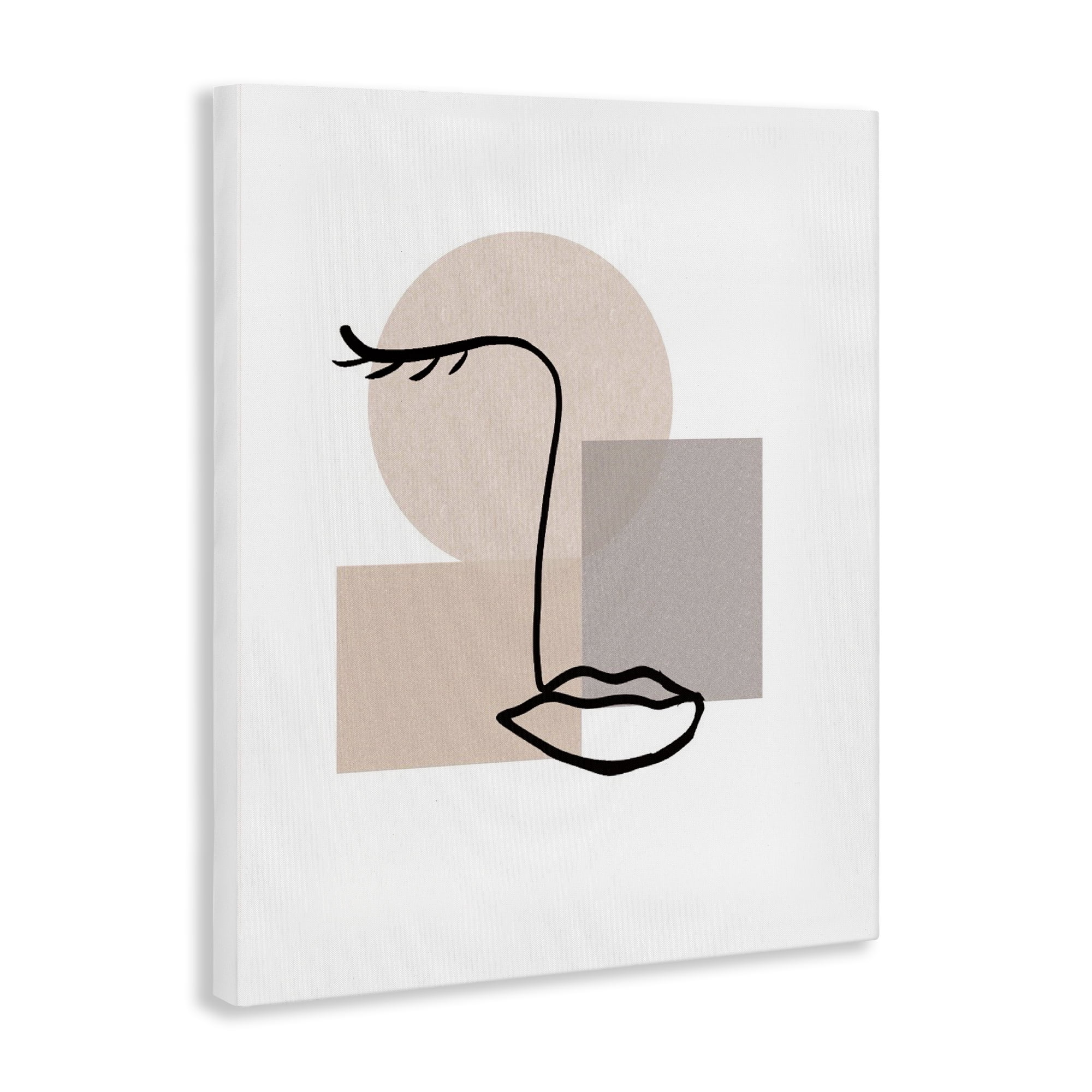 Stupell Industries Minimal Face Portrait Abstract Painting Gallery Wrapped Canvas Art Print Wall Art, 36 x 48