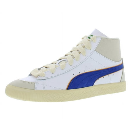 Puma Clyde Mid Basketball Mens Shoes Size 8.5, Color: White/Royal Sapphire