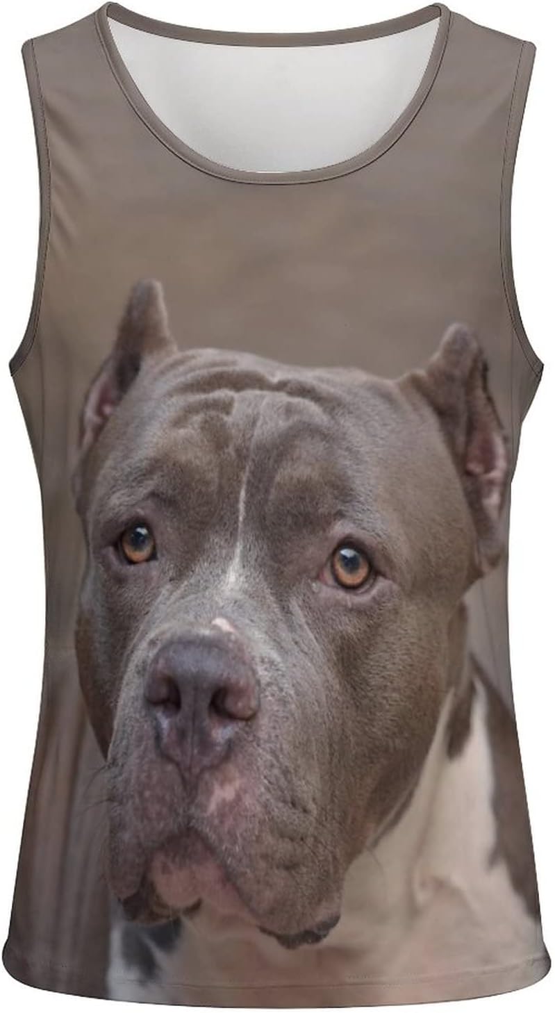 Pitbull Dog Men's Sleeveless Vest Fashion Print Tank Tops Shirt For ...