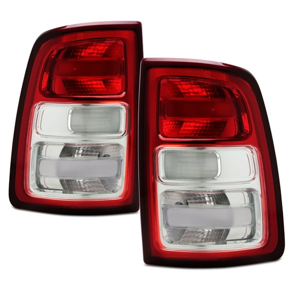 AKKON - Fits 2019-2024 Dodge Ram 2500 BIG HORN / TRADESMAN [Halogen Type] Chrome Bezel Tail Lights Pair Driver Passenger