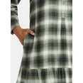 thumbnail image 4 of Time and Tru Women's Plaid Mini Dress with Long Sleeves, Sizes XS-XXXL, 4 of 5