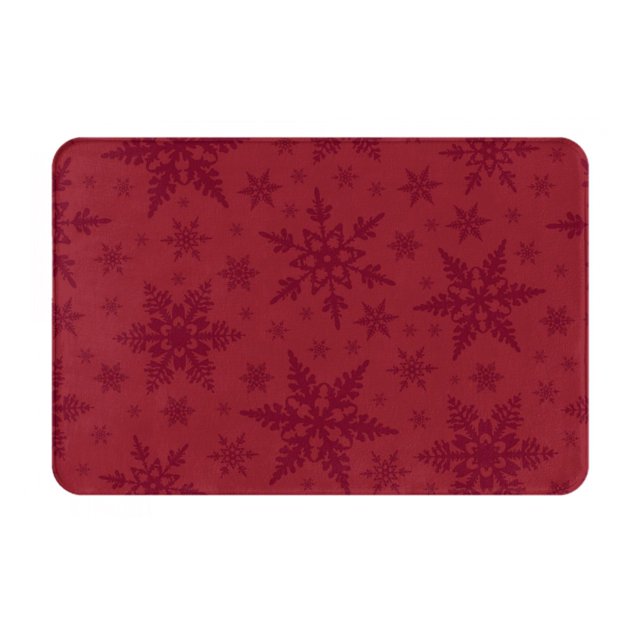 Fotbe Tapis de Porte Motif Flocons de Neige Rouges de Noël Extra Durable - Tapis de Bienvenue Extérieurs Antidérapants - Tapis de Porte avant Profil Bas (16 Pouces x 24 Pouces)