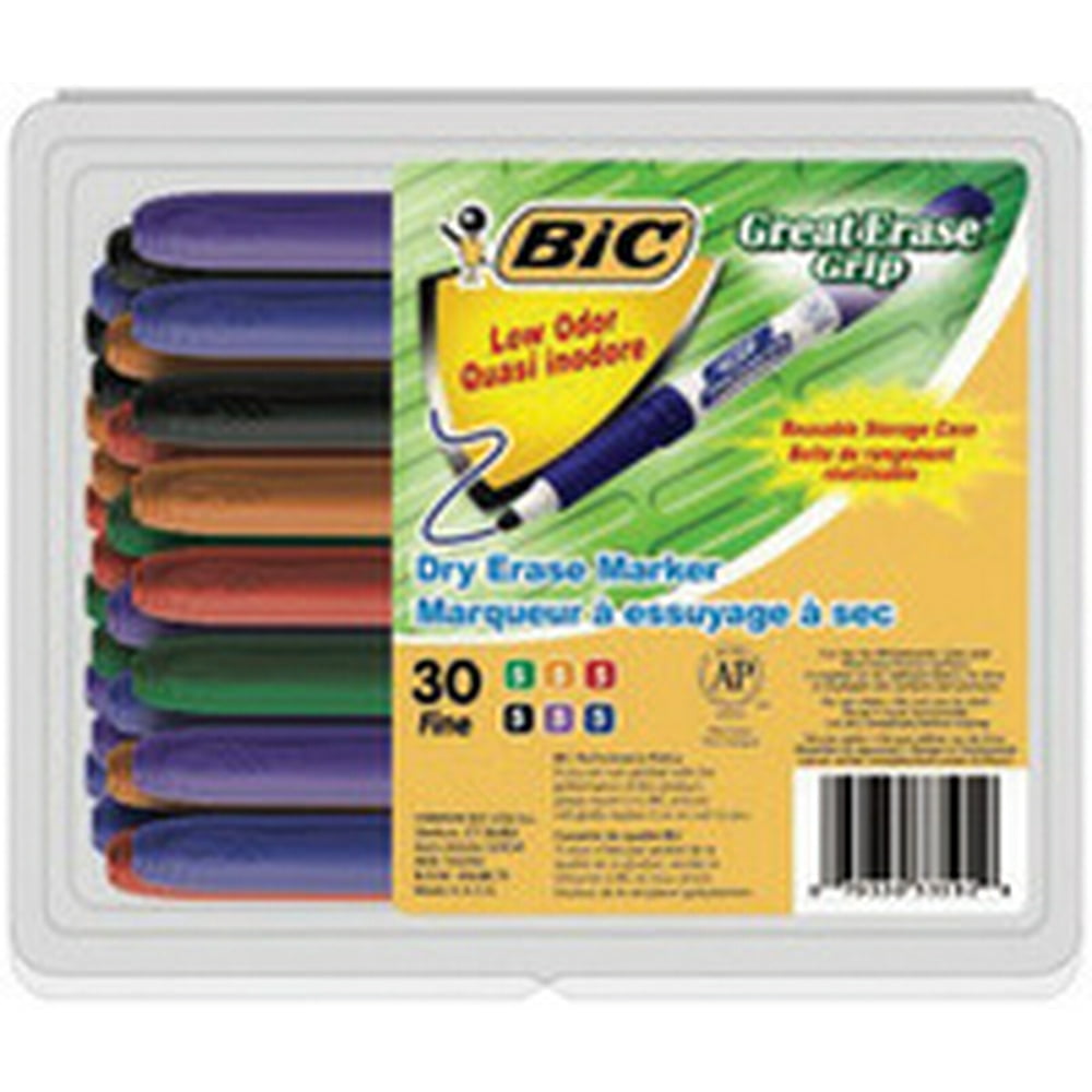 BIC Intensity Low Odor NonToxic Dry Erase Markers, Fine Tip, Assorted
