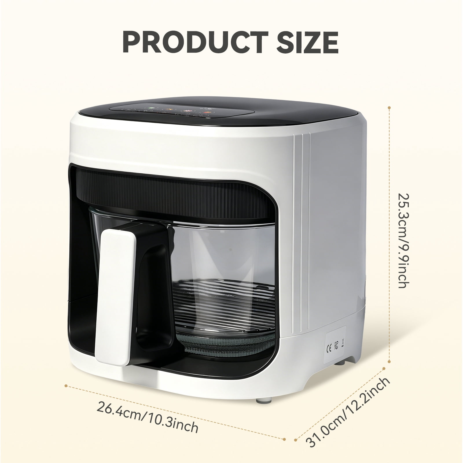 Air Fryer 5L with Touch Control, Adjustable tTemperature up to 200°C, 0-60-Minute Timer, 4 Preset Menus, Oil-free Cooking, and 1350W Power, Ideal for Families of 3-5 People.