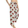 thumbnail image 2 of Naloa Strawberry Print Women’s Ultra-Soft Comfy Pajama Lounge Pants with Pockets & Drawstring, 2 of 8