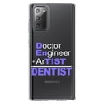 thumbnail image 1 of DistinctInk Clear Shockproof Hybrid Case for Galaxy Note 20 ULTRA (6.9" Screen) - TPU Bumper Acrylic Back Tempered Glass Screen Protector - Doctor Engineer + Artist = Dentist, 1 of 3