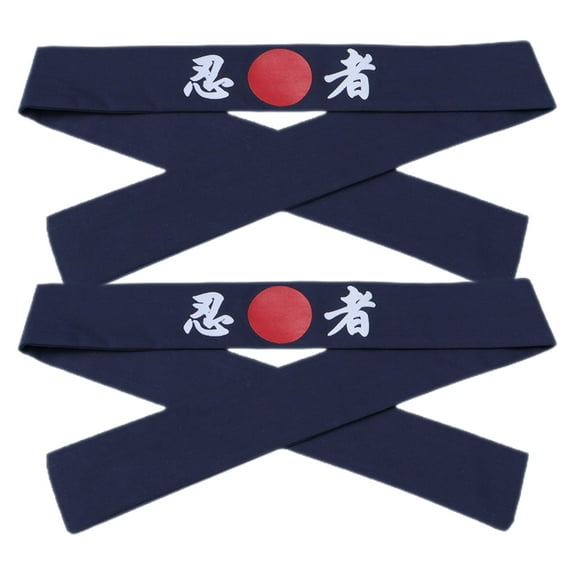 Soimiss 2Pcs Blue Japanese Headband Decorative Karate Head Band for Fitness