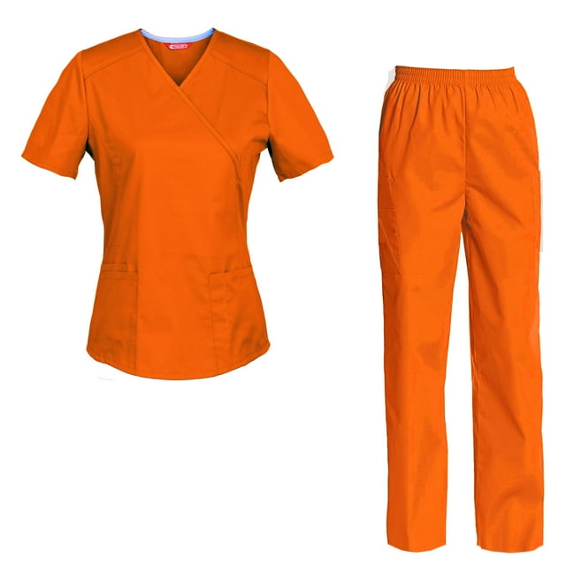 Women's Scrubs Set Scrub Top and Pants Scrubs Set