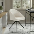 thumbnail image 3 of Martha Stewart Sora Upholstered Stationary Office Chair in White/Oil Rubbed Bronze, 3 of 14