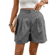 thumbnail image 1 of Pantalones Cortos de de Cintura Alta y Pierna con Bolsillos para Mujer, de Verano Gris Oscuro L, 1 of 7
