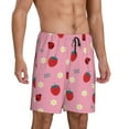 thumbnail image 2 of Sikiie Strawberry and Ladybugs Mens Pajama Shorts, Lightweight Lounge Pant with Pockets Soft Sleep Pj Shorts for Men3X-Large, 2 of 6