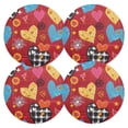 thumbnail image 2 of Ryvnso Colorful Hearts with Stars Round Plate Mats Dining Table Placemat 1 Piece for Holiday Decoration, 2 of 7