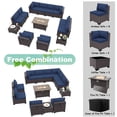 thumbnail image 2 of ALAULM 13 Piece Patio Furniture Set,Wicker Rattan Outdoor Sectional Sofa Set with Gas Fire Pit Table & Coffee Table,Navy Blue, 2 of 6