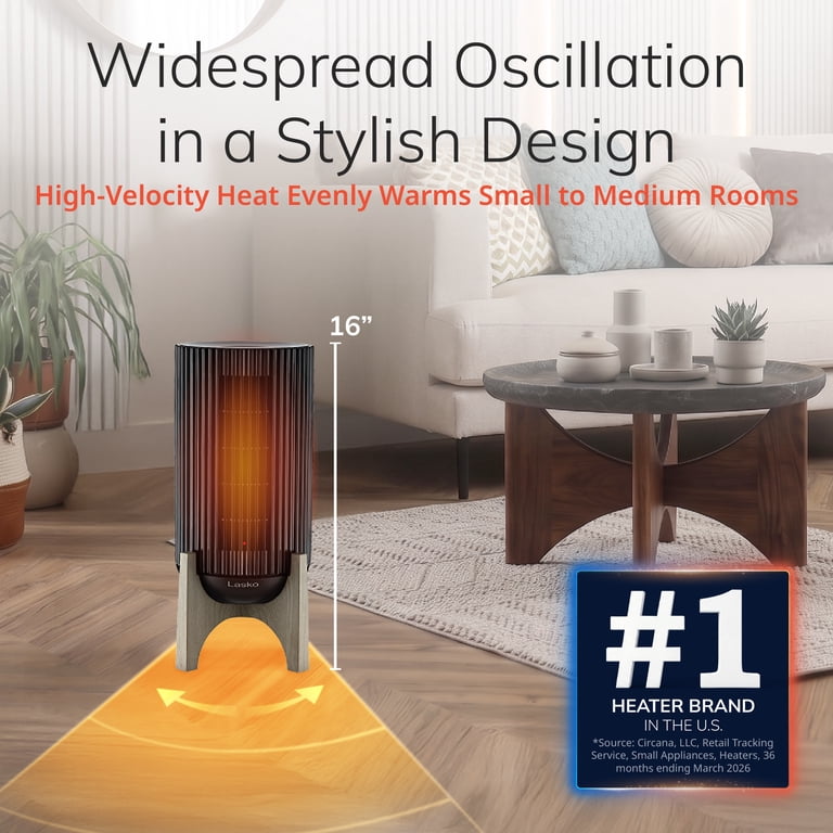 洋楽 South Heat Lasko, Ceramic Space Heater, 1500W, Widespread Oscillation