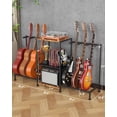 thumbnail image 3 of Soporte de guitarra LIFXIZE para múltiples guitarras acústicas con estante, 3 of 7