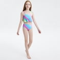 thumbnail image 4 of PMVFHDE Girls' Sleeveless 3-Piece Bikini Set with Ruffle & Flounce Trim, Scale Gradient Mermaid Design Swimwear for Hot Spring & Beach, Quick-Dry Comfortable Fit h,10-11 Years, 4 of 9