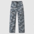 thumbnail image 5 of IWRICH Men's Camo Cargo Pants Drawstring Casual Joggers Relaxed Fit Work Casual Hiking Athletic Workout Streetwear 12-Light Blue XXL, 5 of 5