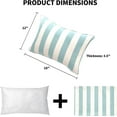 thumbnail image 5 of Decorative Patio Throw Pillows Pack of 2 Water Resistant Pillow Set of 2(18" x 12") Double Printed Rectangle Pillow for Outdoor Sofa&Chair,Light Blue Stripes, 5 of 7