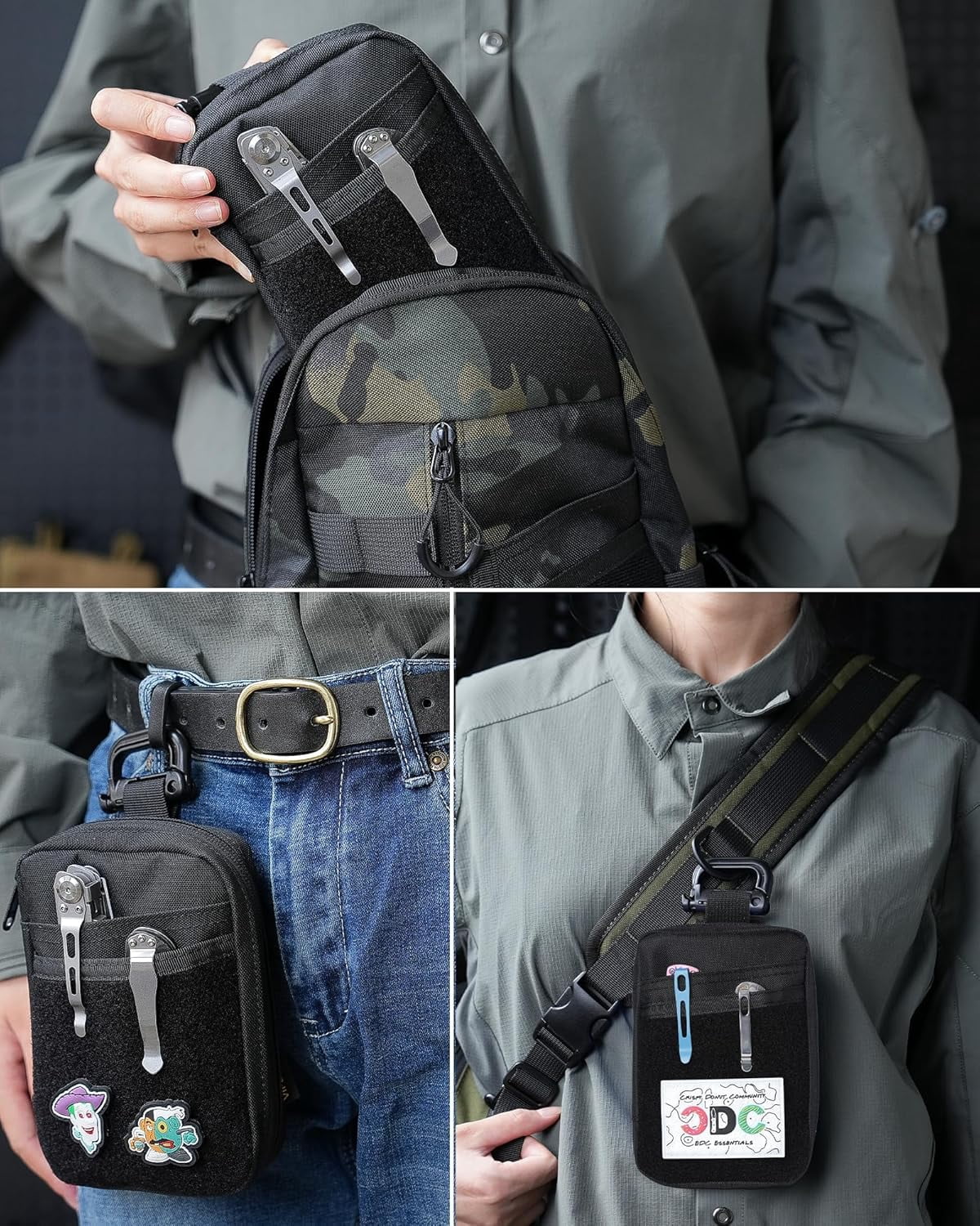 VIPERADE EDC Pouch for Men, Pocket Organizer with Patch Area, Molle Utility Pouch for Everyday Carry