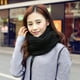 thumbnail image 2 of Mujer invierno cálido un círculo tejido mezcla de lana capucha bufanda chal pañuelo grueso (negro), 2 of 7