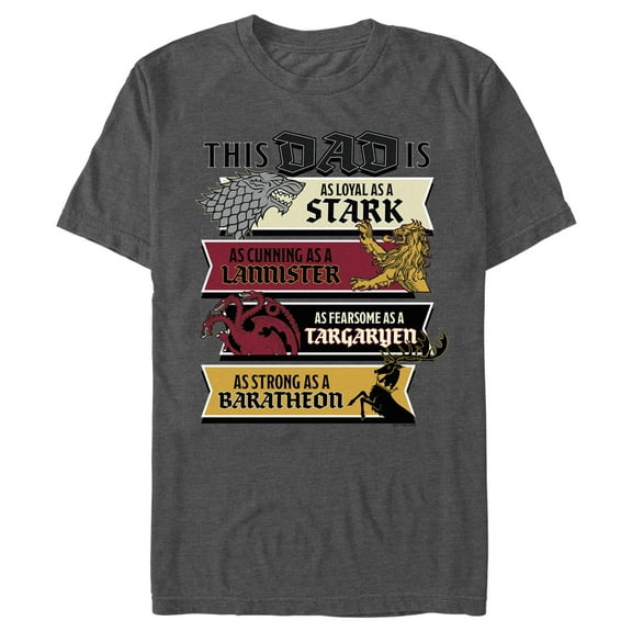 Men's Game of Thrones Father's Day This Dad Is... Four Houses Graphic Tee Charcoal Heather Large