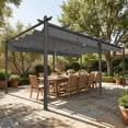 thumbnail image 2 of Outsunny Pergola 11,7 Pi x 19,6 Pi avec Auvent Rétractable et Cadre en Aluminium, 2 of 10